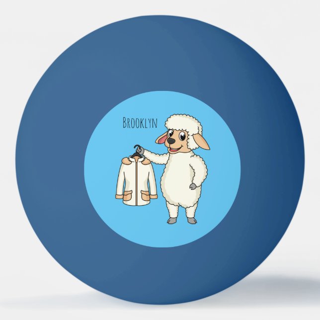 Cute Får med tecknaden jacka Pingisboll (Framsidan)