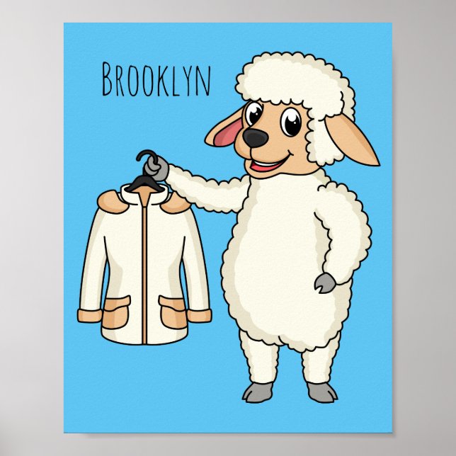 Cute Får med tecknaden jacka Poster (Framsidan)