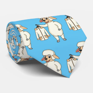 Cute Får med tecknaden jacka Slips