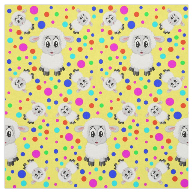 Cute fårfärgad polka dot baby killingar i daghem tyg (Provkarta)