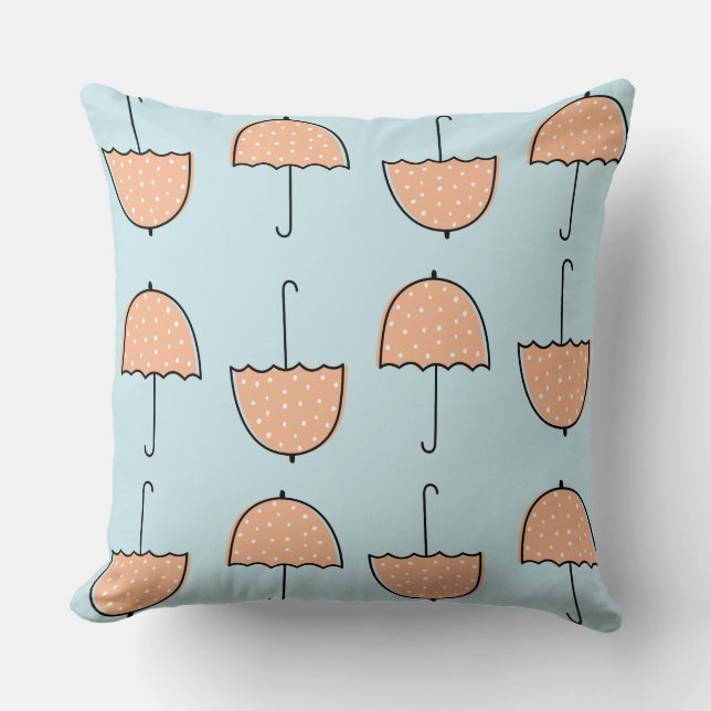 Cute färg blue och beige l Nursery flicka Kudde (Framsida)