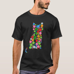 Cute Färg Polka Dot Cat Lover Internationell Dot D T Shirt