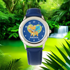 Cute färg tiger kärlek add namn armbandsur