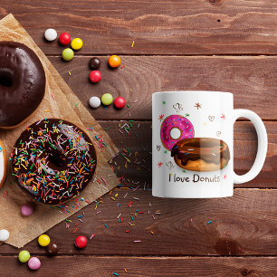 Cute färgad donerar kaffe Mugg