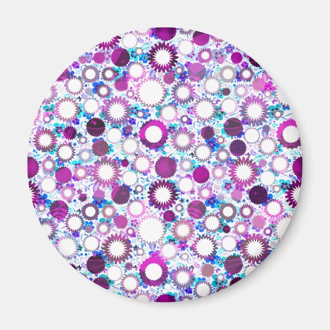 Cute, färgade blommor sol mönster magnet (Framsidan)