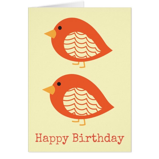 Cute-färgade kvala fåglar hälsningskort (Framsidan)