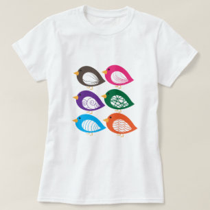 Cute-färgade kvala fåglar t shirt
