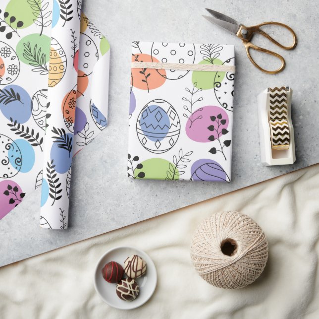 Cute, färgade Påskägg Mönster Presentpapper (Hantverk)