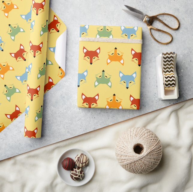Cute-färgat Fox Presentpapper (Hantverk)