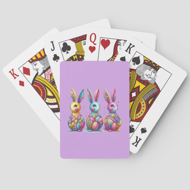 Cute, färglös 3 Påskhare Casinokort (Baksidan)