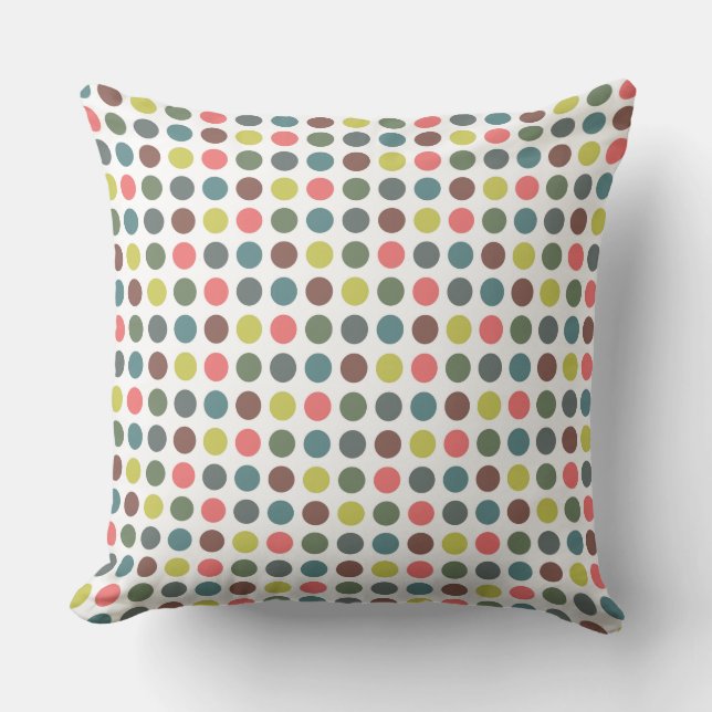 Cute färglös 70-tal mönster med polka dots kudde (Framsida)