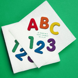 Cute färglös ABC 123-neutralters babydusch Pappersservett