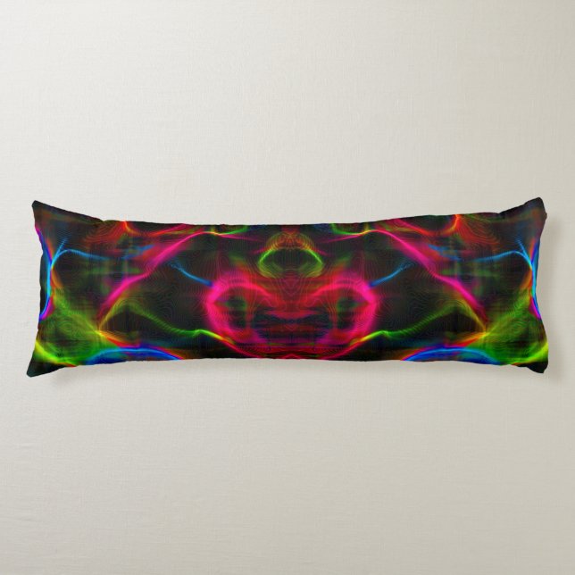 Cute färglös abstrakt linjer kroppskudde (Framsidan)