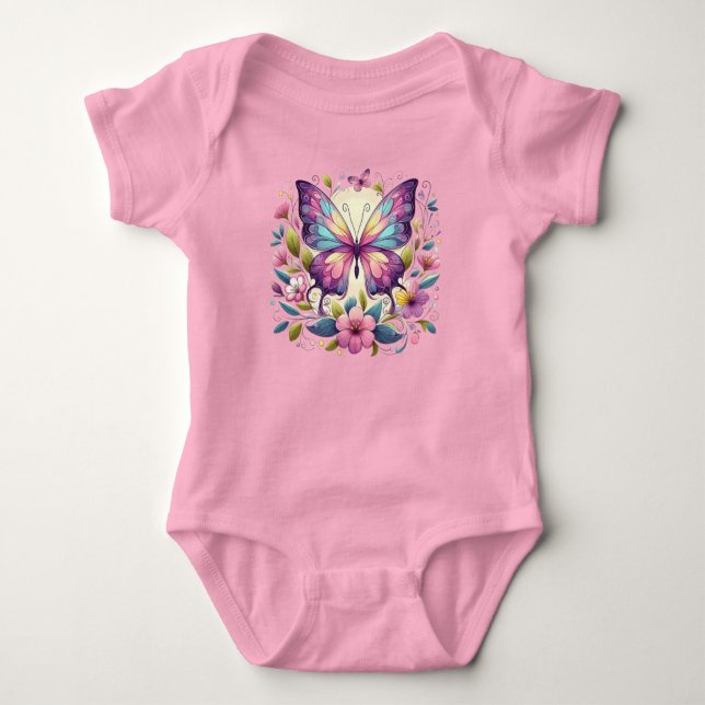 Cute, färglös fjäril t shirt (Framsida)