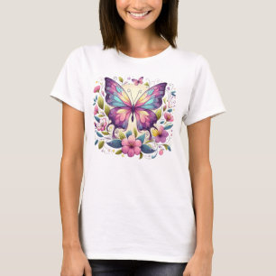 Cute, färglös fjäril t shirt