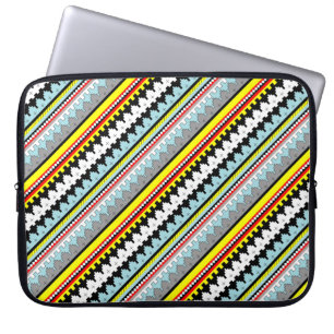 Cute färglös geometrisk rand mönster laptop fodral