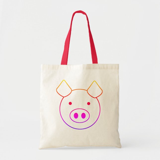 Cute färglös gris-påse tygkasse (Framsidan)