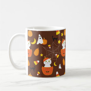 Cute färglös Halloween mönster Kaffemugg