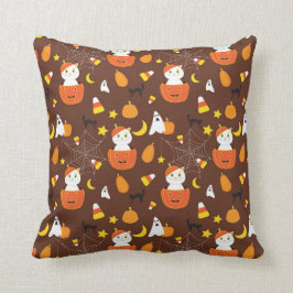 Cute färglös Halloween mönster Kudde