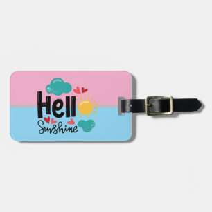 Cute färglös Hand plockade Art Hej Sunshine Text Bagagebricka