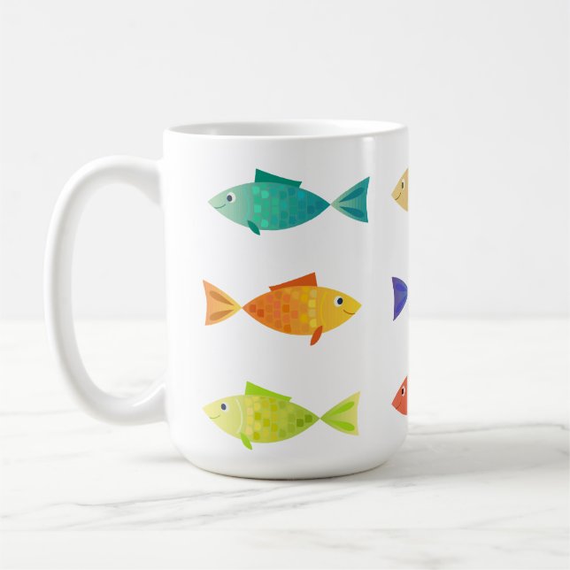 Cute färglös havsfisk kaffemugg (Vänster)