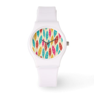 Cute färglös höst löv mönster armbandsur