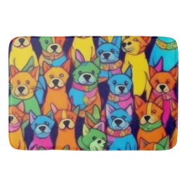 Cute färglös hundar lycklig hundar badrumsmatta