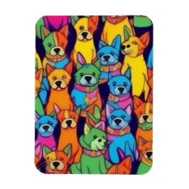 Cute färglös hundar lycklig hundar magnet