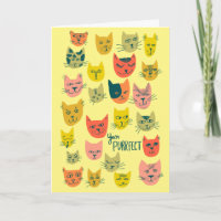 Cute färglös katt mönster GRATTIS PÅ FÖDELSEDAGEN