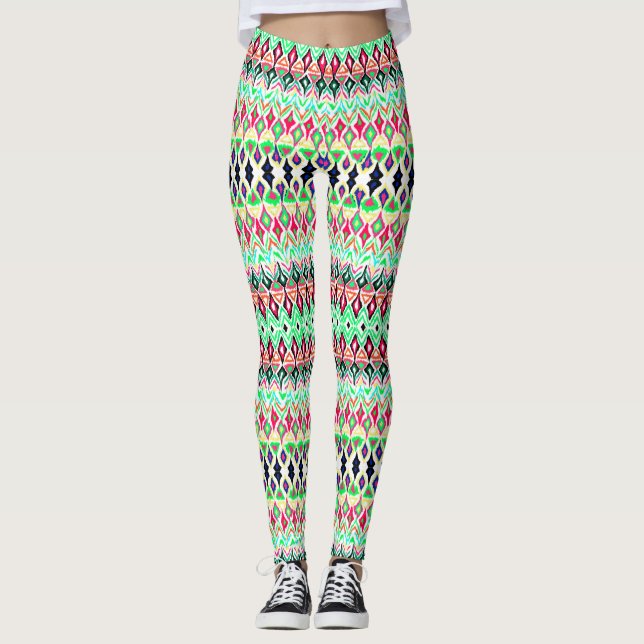 Cute färglös mönster leggings (Framsida)