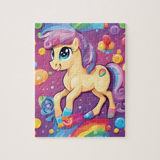 Cute färglös ponny pussel (Vertikal)