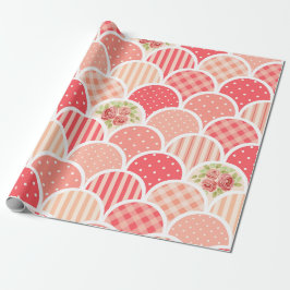Cute färglös rosa l Polka dots och rand Presentpapper