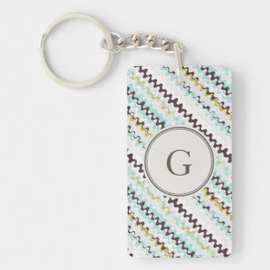 Cute färglös turkos abstrakt mönster monogram