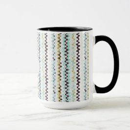 Cute färglös turkos abstrakt mönster monogram mugg