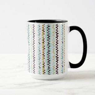 Cute färglös turkos abstrakt mönster monogram mugg