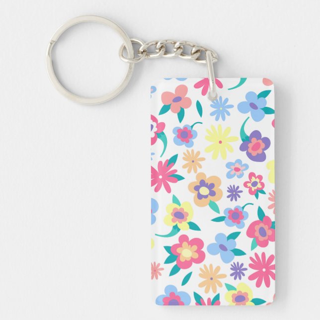 Cute färglös vår blommor mönster (Framsidan)
