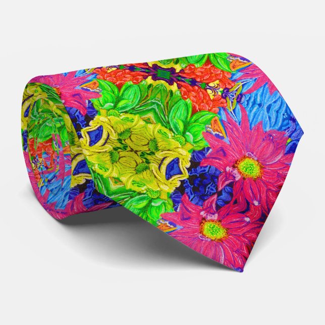 Cute färglösa pastellblommor slips (Rullad)