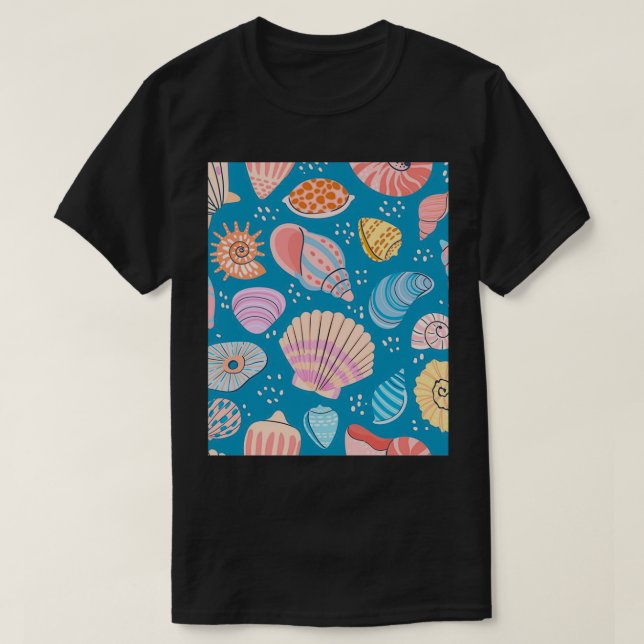 Cute färglösa snäckor mönster 1 t shirt (Design framsida)