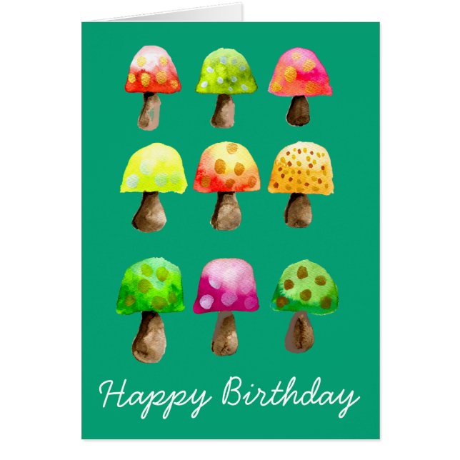 Cute färglösa svampar hälsningskort (Framsidan)