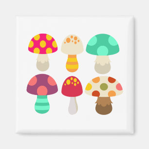 Cute färglösa svampar magnet