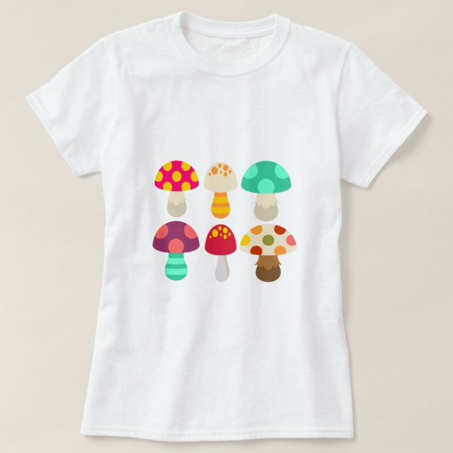 Cute färglösa svampar t shirt (Design framsida)