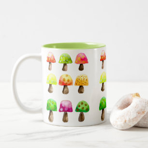 Cute färglösa svampar Två ton kaffe mugg