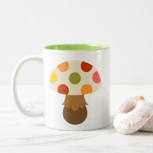 Cute färglösa svampar Två ton kaffe mugg