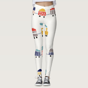 Cute, färglöst tåg, sömlöst mönster. leggings