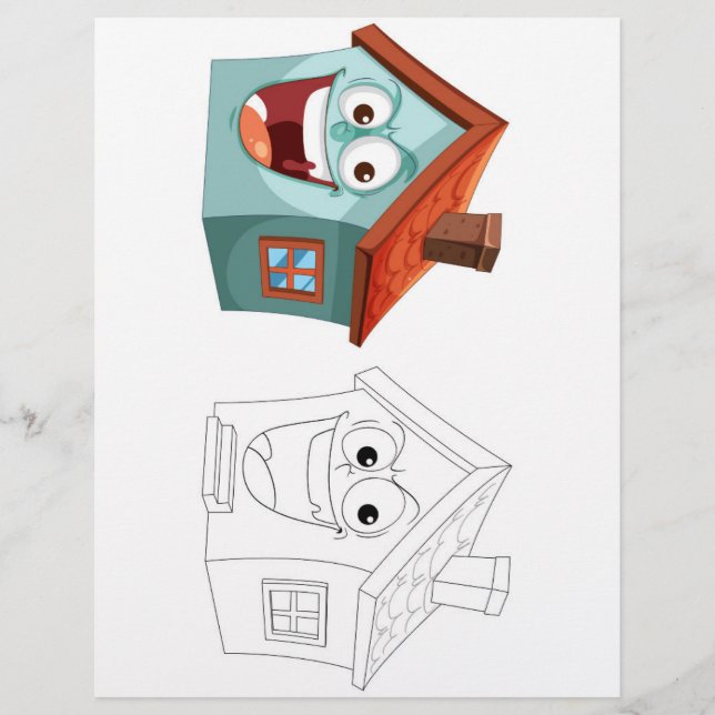 Cute-färgsidan för lustiga tecknader reklamblad (Framsidan)