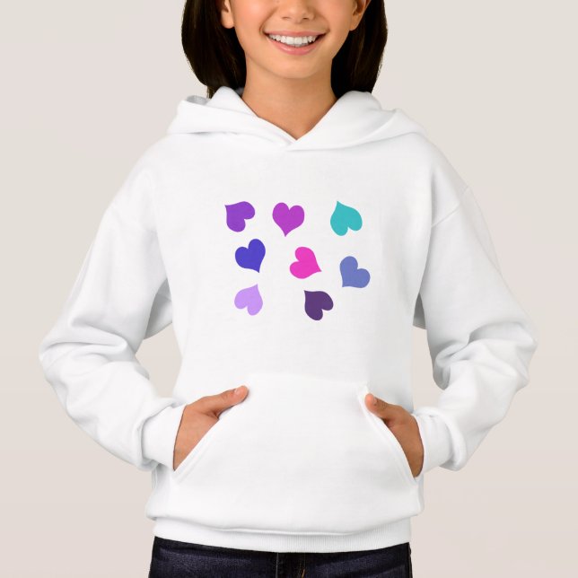 Cute, färgstarka hjärtan t shirt (Framsida)