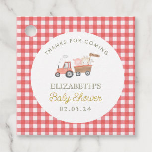 Cute Farm Animal Barnyard Baby Shower Gåvor Etiketter