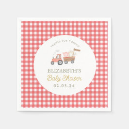 Cute Farm Animal Barnyard Baby Shower Pappersservett