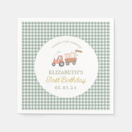 Cute Farm Animal Barnyard Birthday Pappersservett