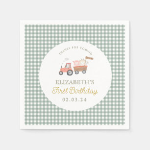 Cute Farm Animal Barnyard Birthday Pappersservett
